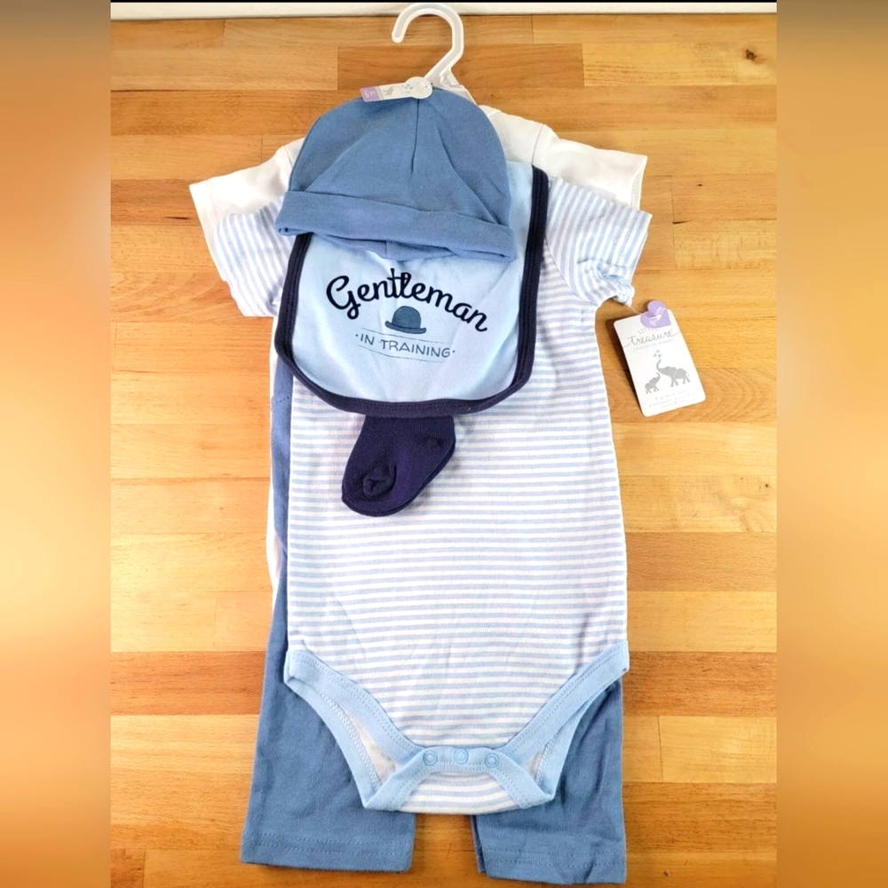 Little Treasure Baby 6 Piece Set Light Blue Gentleman In Training Size 9-12m New